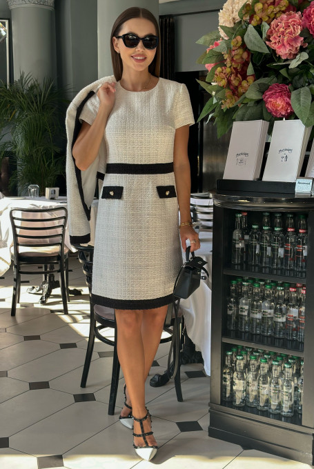 Твидовый костюм с платьем 21-486-1