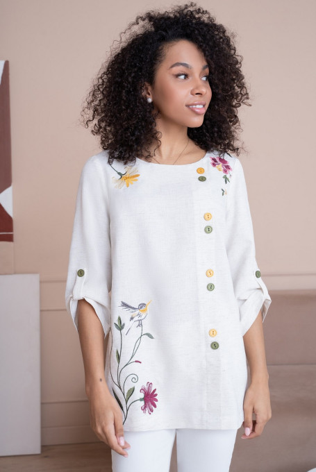 Блузка из льняной ткани 21-538-2