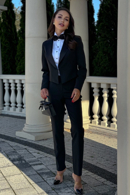 Черный женский фрак, смокинг вечерний 22-741-1