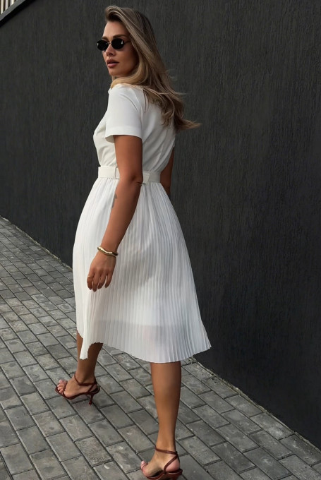 Летнее платье с плиссированной юбкой 22-793-1