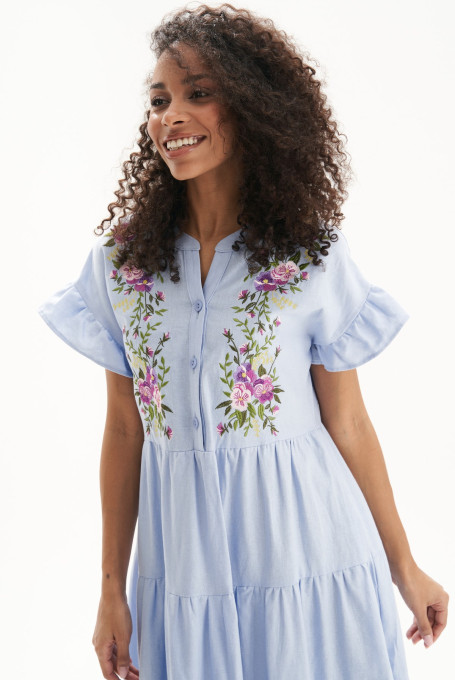 Платье женское льняное с вышивкой 22-826-2