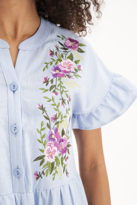 Платье женское льняное с вышивкой 22-826-2