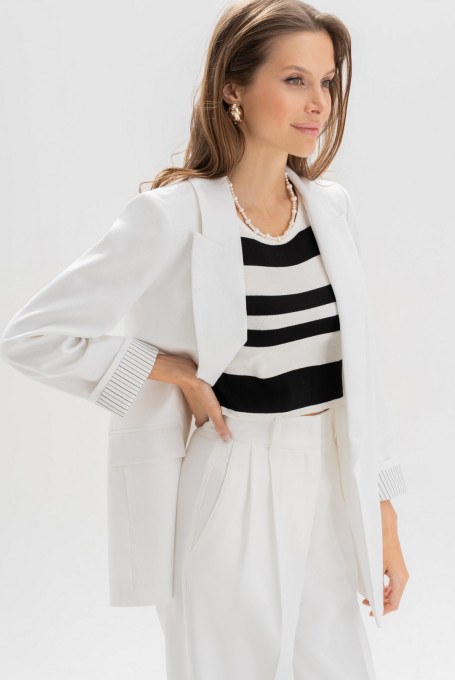 Женский льняной жакет (пиджак) на подкладке 22-990-4