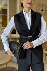 Женский брючный костюм URS с жилетом двойка ЮРС