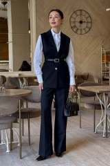 Женский брючный костюм URS с жилетом двойка ЮРС