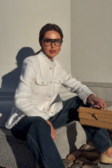 Белый твидовый жакет / пиджак женский приталенный URS / ЮРС