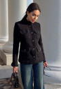 Черный твидовый жакет / пиджак женский приталенный 23-239-2