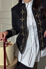 Жакет / пиджак женский замшевый в гусарском стиле URS / ЮРС