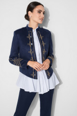 Женский замшевый жакет URS пиджак в гусарском нарядном стиле ЮРС