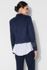 Женский замшевый жакет URS пиджак в гусарском нарядном стиле ЮРС