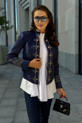 Женский замшевый жакет URS пиджак в гусарском нарядном стиле ЮРС