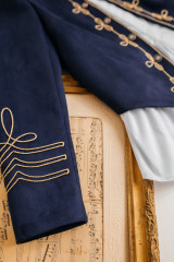 Женский замшевый жакет URS пиджак в гусарском нарядном стиле ЮРС