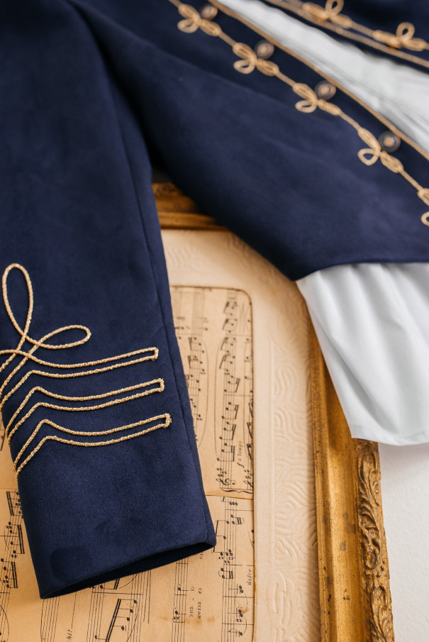 Женский замшевый жакет URS пиджак в гусарском нарядном стиле ЮРС