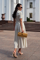 Льняной костюм с юбкой URS / ЮРС