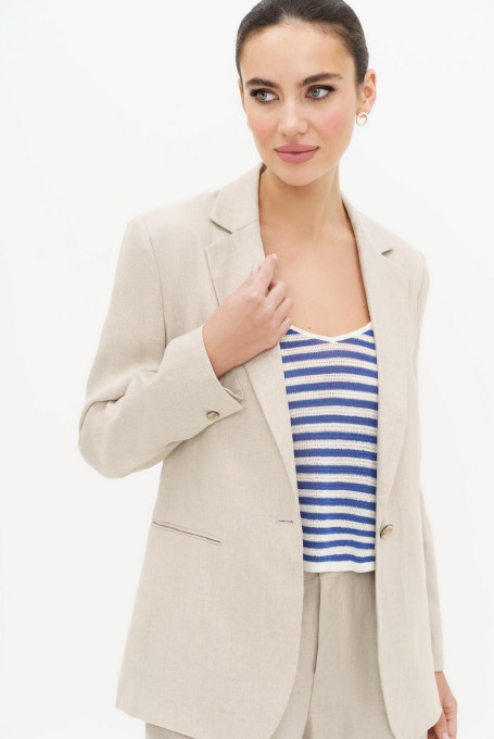 Льняной брючный костюм 24-338-1