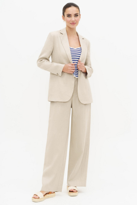 Льняной брючный костюм 24-338-1
