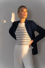 Жакет женский синий приталенный URS трикотажный ЮРС