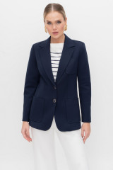 Жакет женский синий приталенный URS трикотажный ЮРС