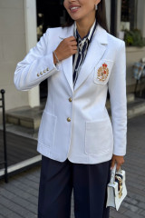 Белый жакет с вышивкой URS / ЮРС