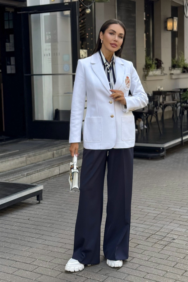 Белый жакет с вышивкой URS / ЮРС