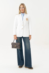 Белый жакет с вышивкой URS / ЮРС