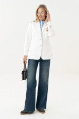 Белый жакет с вышивкой URS / ЮРС