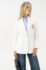 Белый жакет с вышивкой URS / ЮРС