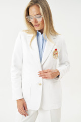 Белый жакет с вышивкой URS / ЮРС