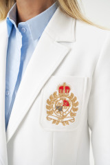 Белый жакет с вышивкой URS / ЮРС