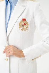 Белый жакет с вышивкой URS / ЮРС