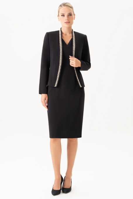 Черный костюм с платьем 24-359-1