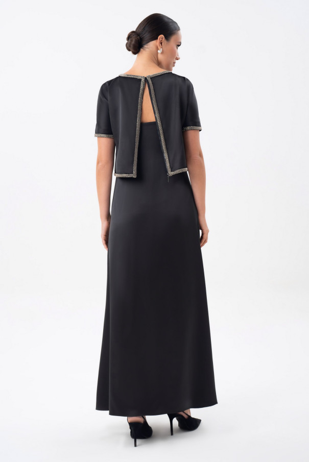 Нарядный черный костюм с платьем URS / ЮРС