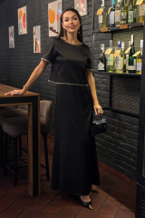 Нарядный черный костюм с платьем URS / ЮРС