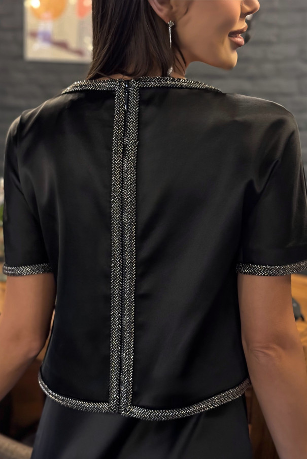 Нарядный черный костюм с платьем URS / ЮРС