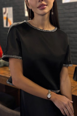 Нарядный черный костюм с платьем URS / ЮРС