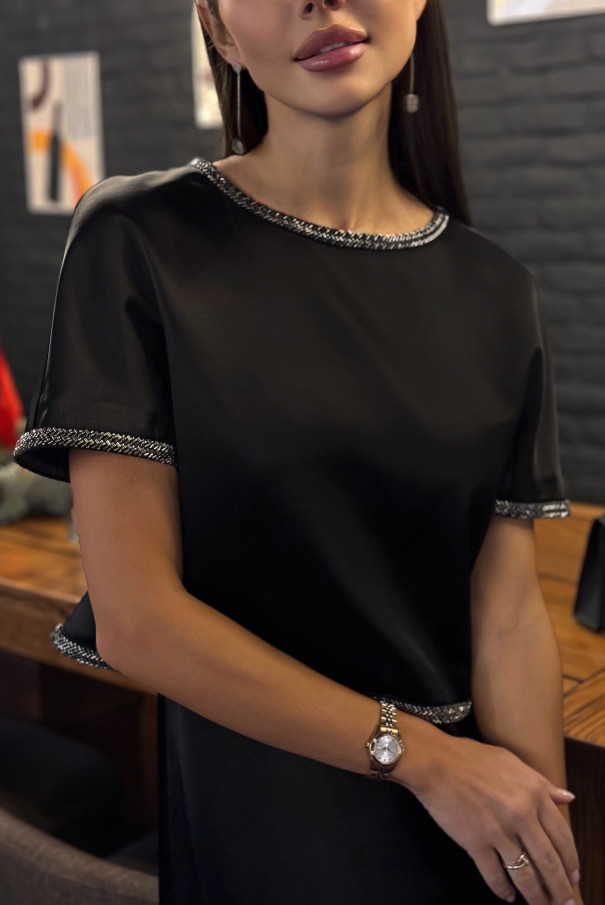 Нарядный черный костюм с платьем URS / ЮРС