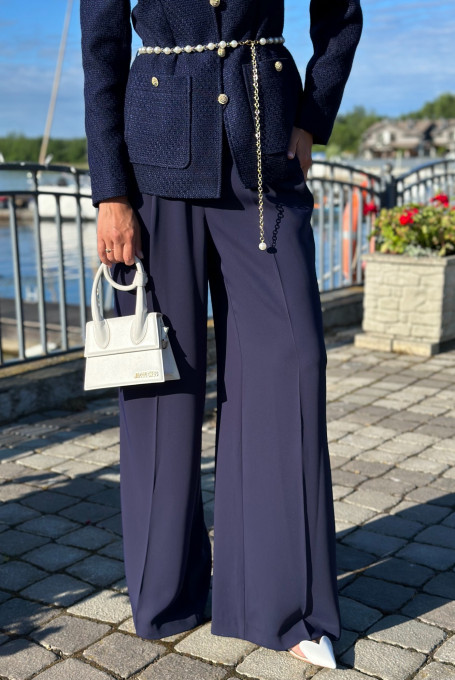 Синий твидовый жакет (пиджак) 24-389-2