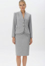 Светло-серый женский костюм с юбкой миди 24-407-3