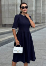 Синее элегантное женское платье миди 24-422-3