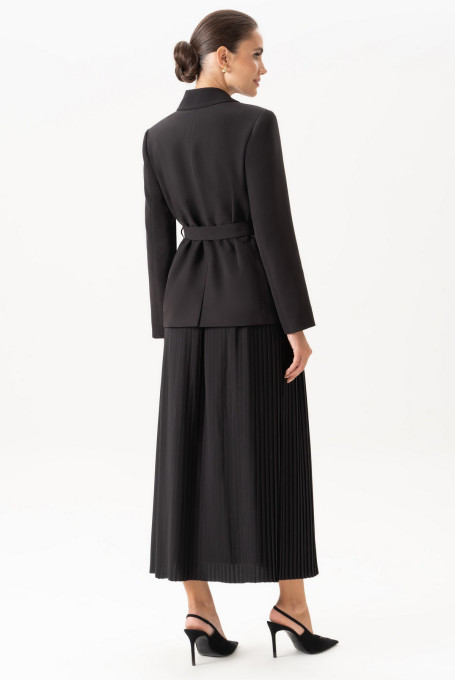 Черный юбочный костюм 24-424-1