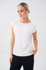 Блузка белая женская URS / ЮРС – базовая офисная