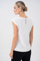 Блузка белая женская URS / ЮРС – базовая офисная