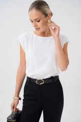 Блузка белая женская URS / ЮРС – базовая офисная