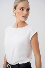 Блузка белая женская URS / ЮРС – базовая офисная