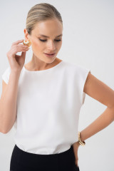 Блузка белая женская URS / ЮРС – базовая офисная