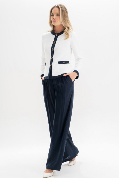 Льняное брючный костюм 24-443-1