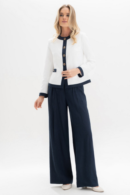 Льняное брючный костюм 24-443-1