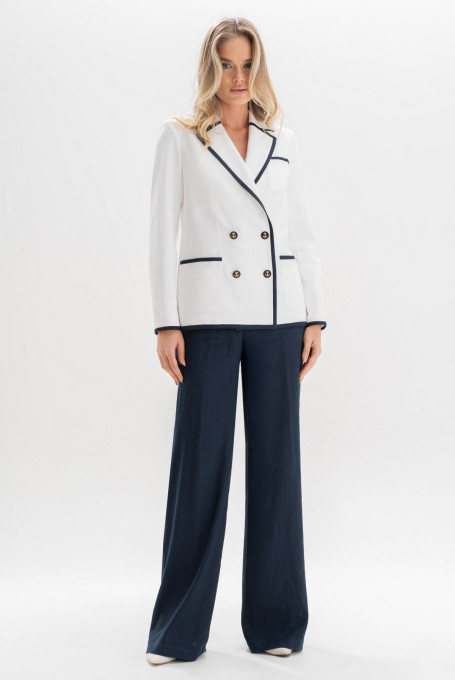 Льняной брючный костюм 24-447-1