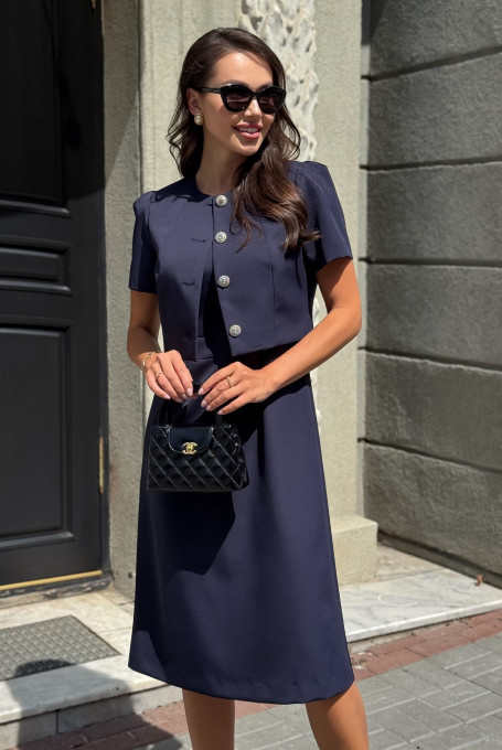 Женский костюм с платьем, классический 24-456-2