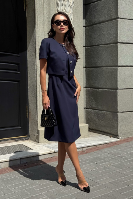 Женский костюм с платьем, классический 24-456-2